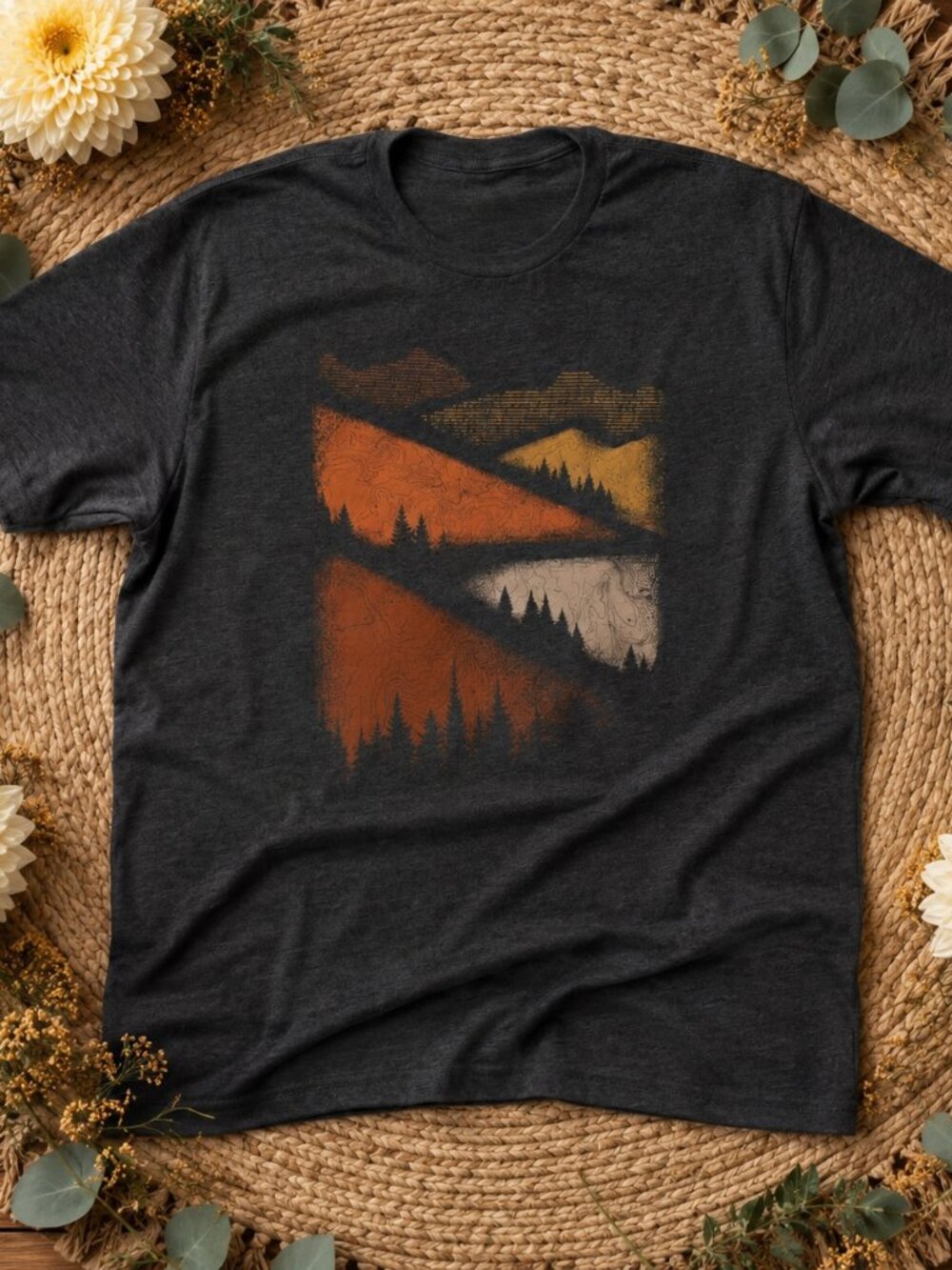 Men’s Mountain Roads T-Shirt | Scenic Adventure Graphic Tee | Vintage Outdoor